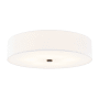 Justice Design Group Classic 6 Light 30" Wide Flush Mount Drum Ceiling Fixture Matte Black / White