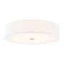 Justice Design Group Classic 6 Light 30" Wide Flush Mount Drum Ceiling Fixture Brushed Nickel / White