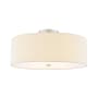 Justice Design Group Classic 4 Light 18" Wide Semi-Flush Drum Ceiling Fixture Brushed Nickel / Cream