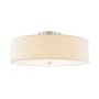 Justice Design Group Classic 5 Light 24" Wide Semi-Flush Drum Ceiling Fixture Brushed Nickel / Cream
