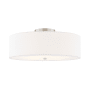 Justice Design Group Classic 5 Light 24" Wide Semi-Flush Drum Ceiling Fixture Brushed Nickel / White