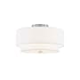 Justice Design Group Classic 3 Light 15" Wide Semi-Flush Drum Ceiling Fixture Brushed Nickel / White