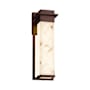 Justice Design Group LumenAria Single Light 16-1/2" High Integrated 3000K LED Outdoor Wall Sconce with Tan Faux Alabaster Resin Shade Dark Bronze
