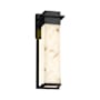 Justice Design Group LumenAria Single Light 16-1/2" High Integrated 3000K LED Outdoor Wall Sconce with Tan Faux Alabaster Resin Shade Matte Black