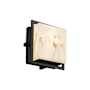 Justice Design Group LumenAria Single Light 6-1/2" High Integrated 3000K LED Outdoor Wall Sconce with Tan Faux Alabaster Resin Shade - ADA Compliant Matte Black