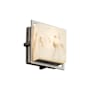 Justice Design Group LumenAria Single Light 6-1/2" High Integrated 3000K LED Outdoor Wall Sconce with Tan Faux Alabaster Resin Shade - ADA Compliant Brushed Nickel