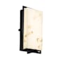 Justice Design Group LumenAria Single Light 12" High Integrated 3000K LED Outdoor Wall Sconce with Tan Faux Alabaster Resin Shade - ADA Compliant Matte Black
