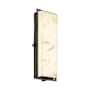 Justice Design Group LumenAria Single Light 18" High Integrated 3000K LED Outdoor Wall Sconce with Tan Faux Alabaster Resin Shade - ADA Compliant Matte Black