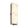 Justice Design Group LumenAria Single Light 18" High Integrated 3000K LED Outdoor Wall Sconce with Tan Faux Alabaster Resin Shade - ADA Compliant Brushed Nickel