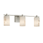Justice Design Group LumenAria 3 Light 24" Wide Bathroom Vanity Light with Flat Rimmed Cylinder Shades Brushed Nickel