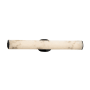 Justice Design Group LumenAria Single Light 28" Wide Integrated 3000K LED Bath Bar with Tan Faux Alabaster Resin Shade - ADA Compliant Matte Black