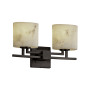 Justice Design Group LumenAria 2 Light 16-1/2" Wide Bathroom Vanity Light with Faux Alabaster Resin Shades Dark Bronze