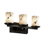 Justice Design Group LumenAria 3 Light 21" Wide Bathroom Vanity Light with Faux Alabaster Resin Shades Dark Bronze