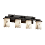 Justice Design Group LumenAria 4 Light 29" Wide Bathroom Vanity Light with Faux Alabaster Resin Shades Dark Bronze