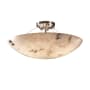 Justice Design Group LumenAria 18" Wide Integrated 3000K LED Semi-Flush Bowl Ceiling Fixture with Faux Alabaster Resin Shade Brushed Nickel