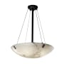 Justice Design Group LumenAria 18" Wide Integrated 3000K LED Pendant with Faux Alabaster Resin Shade Matte Black