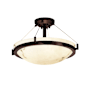 Justice Design Group LumenAria 21" Ring 3 Light Semi Flush Mount Ceiling Fixture Dark Bronze