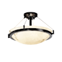 Justice Design Group LumenAria 21" Ring 3 Light Semi Flush Mount Ceiling Fixture Matte Black