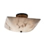 Justice Design Group LumenAria 14" Wide Ring 2 Light LED Stone Semi-Flush Ceiling Fixture Dark Bronze