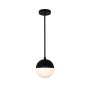 Justice Design Group Fusion 7" Wide Mini Pendant with Opal Shade from the Fusion Ion Series Matte Black