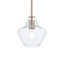 Justice Design Group Harlow 8" Wide Mini Pendant Brushed Brass / Seeded Glass