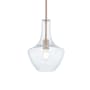 Justice Design Group Harlow 10" Wide Pendant Brushed Brass / Seeded Glass
