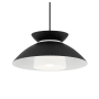 Justice Design Group Noreen 14" Wide Pendant Matte Black / Opal Glass