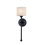 Justice Design Group Sequoia 22" Tall Wall Sconce with Opal Glass Shade - Bulb Included Matte Black