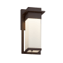 Justice Design Group Fusion Single Light 12" High Integrated 3000K LED Outdoor Wall Sconce with Opal Artisan Glass Shade Dark Bronze