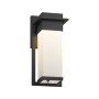 Justice Design Group Fusion Single Light 12" High Integrated 3000K LED Outdoor Wall Sconce with Opal Artisan Glass Shade Matte Black