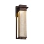Justice Design Group Fusion Single Light 16-1/2" High Integrated 3000K LED Outdoor Wall Sconce with Mercury Artisan Glass Shade Dark Bronze