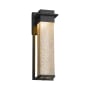 Justice Design Group Fusion Single Light 16-1/2" High Integrated 3000K LED Outdoor Wall Sconce with Mercury Artisan Glass Shade Matte Black