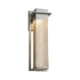 Justice Design Group Fusion Single Light 16-1/2" High Integrated 3000K LED Outdoor Wall Sconce with Mercury Artisan Glass Shade Brushed Nickel