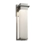 Justice Design Group Fusion Single Light 16-1/2" High Integrated 3000K LED Outdoor Wall Sconce with Woven Artisan Glass Shade Brushed Nickel