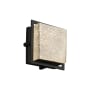 Justice Design Group Fusion Single Light 6-1/2" High Integrated 3000K LED Outdoor Wall Sconce with Mercury Artisan Glass Shade - ADA Compliant Matte Black