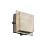 Justice Design Group Fusion Single Light 6-1/2" High Integrated 3000K LED Outdoor Wall Sconce with Mercury Artisan Glass Shade - ADA Compliant Brushed Nickel