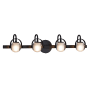 Justice Design Group Conduit 4 Light 33" Wide Bathroom Vanity Light Matte Black