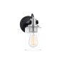 Justice Design Group Brooklyn 9" Tall Bathroom Sconce with Clear Glass Shade Matte Black / Brushed Nickel