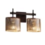 Justice Design Group Fusion 15.5" Union 2 Light Vanity Light Dark Bronze