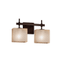 Justice Design Group Fusion 14.5" Union 2 Light Vanity Light Dark Bronze
