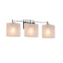 Justice Design Group Fusion 3 Light 22" Wide Bathroom Vanity Light with Oval Frosted Crackle Glass Shades Polished Chrome