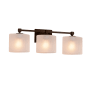 Justice Design Group Fusion 3 Light 22" Wide Bathroom Vanity Light with Oval Frosted Crackle Glass Shades Dark Bronze