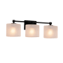 Justice Design Group Fusion 3 Light 22" Wide Bathroom Vanity Light with Oval Frosted Crackle Glass Shades Matte Black