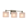 Justice Design Group Fusion 3 Light 22" Wide Bathroom Vanity Light with Oval Frosted Crackle Glass Shades Brushed Nickel