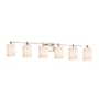Justice Design Group Tetra 6 Light 49" Wide Integrated 3000K LED Bathroom Vanity Light Brushed Nickel