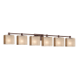 Justice Design Group Tetra 6 Light 50-1/2" Wide Bathroom Vanity Light Dark Bronze
