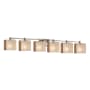 Justice Design Group Tetra 6 Light 50-1/2" Wide Bathroom Vanity Light Brushed Nickel