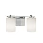 Justice Design Group Fusion 2 Light 14" Wide Bathroom Vanity Light with Flat Rimmed Cylinder Shades from the Era Series Polished Chrome