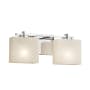Justice Design Group Fusion 2 Light 16" Wide LED Bathroom Vanity Light with Rectangle Weave Shades from the Era Series Polished Chrome