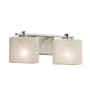 Justice Design Group Fusion 2 Light 16" Wide LED Bathroom Vanity Light with Rectangle Weave Shades from the Era Series Brushed Nickel
